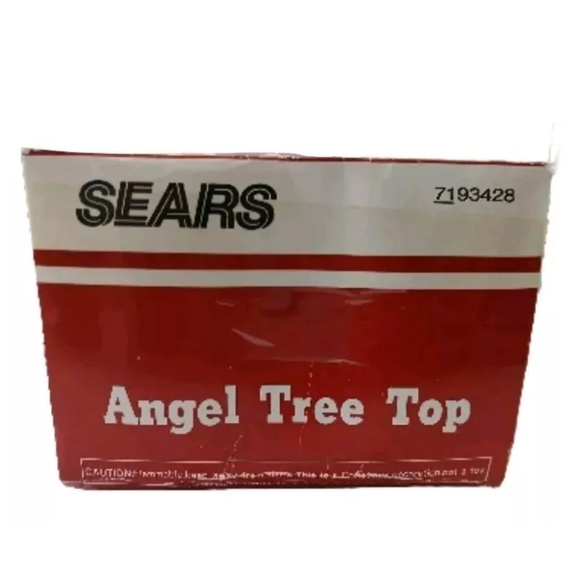 Vintage Sears Angel Tree Topper Christmas  Porcelain Head Hands Gold Trim Box - Picture 14 of 15